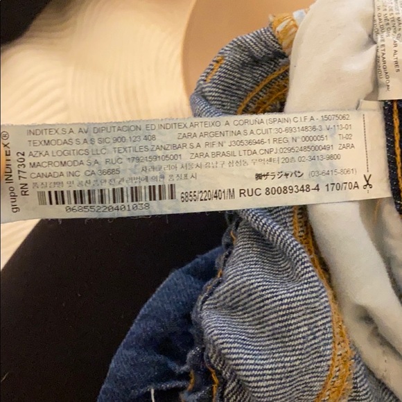 Zara High Rise Paper Bag Slouchy Loose Jeans Blue - Picture 9 of 9